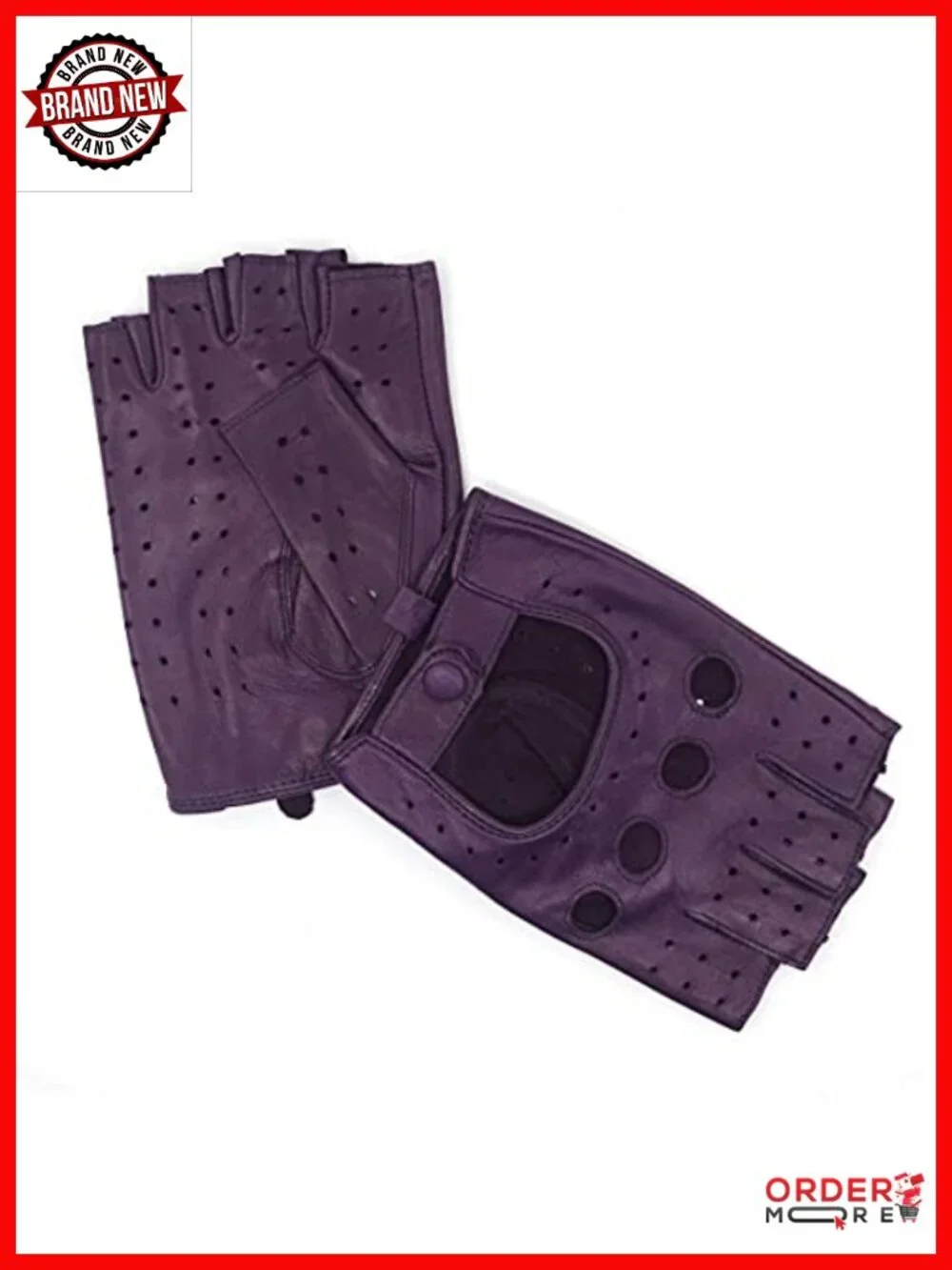 Women's Fingerless Lambskin Leather Driving Gloves GL012